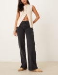 [Free People] Free People tenessee low rise boyfriend jeans in washed black W24 HIDEAWAY BLACK