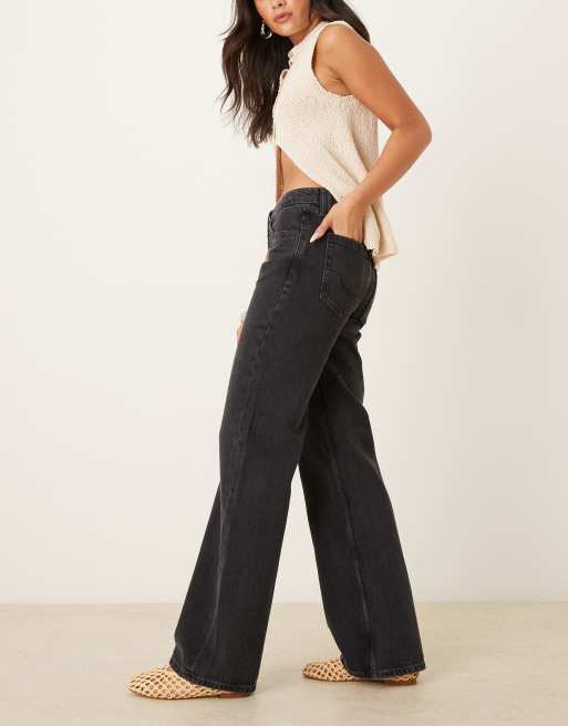 Free People tenessee low rise boyfriend jeans in washed black, 3 of 5