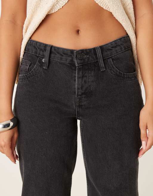 Free People tenessee low rise boyfriend jeans in washed black, 5 of 5