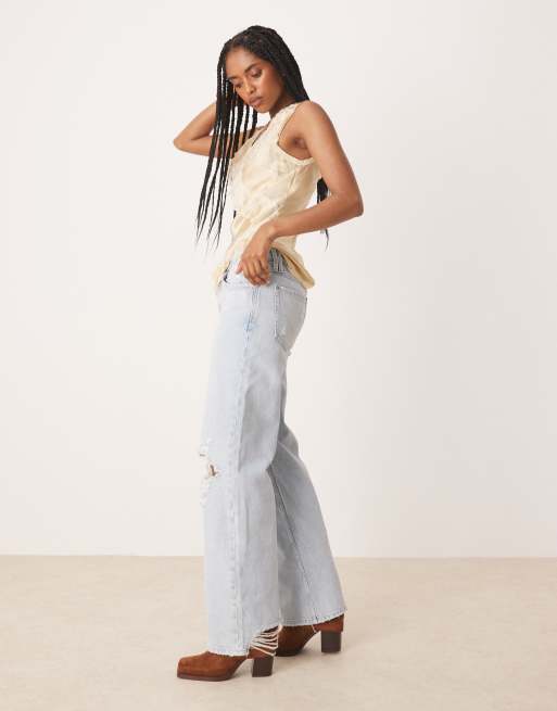 Free People - Tennessee - Jeans met lage taille in indigo ruin, 3 van 5