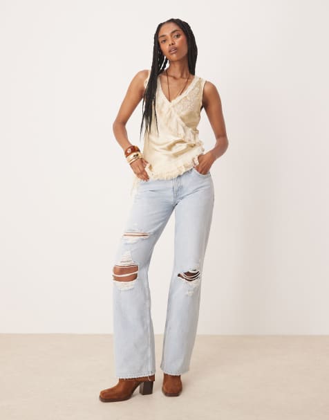 Free People tennessee low rise jean in indigio ruin - view 1