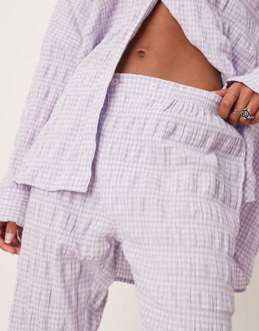 Free People textured pajama pants in lilac - part of a set, 4 of 4