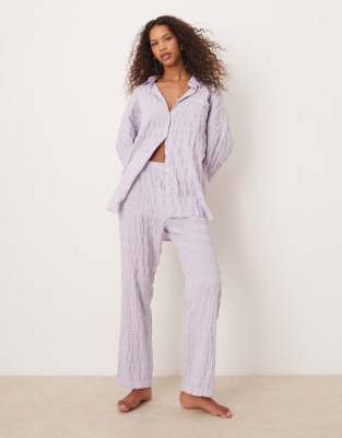 FREE PEOPLE TEXTURED PAJAMA SHIRT
