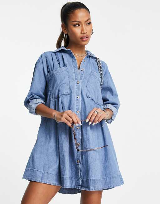 Free people nicole on sale denim shirt dress