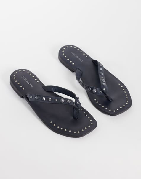 Free People tide flip flop in black - view 1