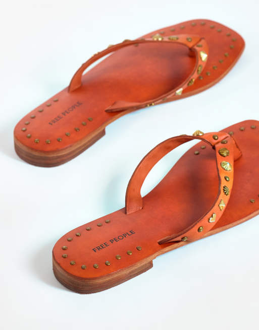 Free People tide thongs in rust, 4 of 4