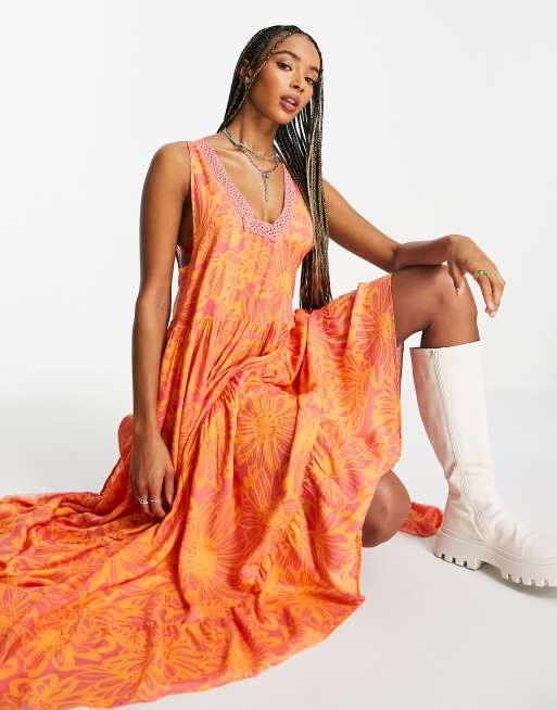 Free people 2025 orange dress