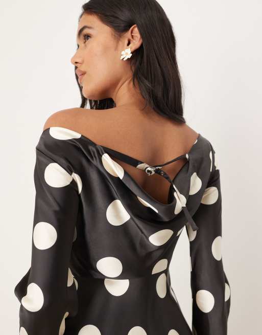 Free People – Tigre – Czarna sukienka mini ze wzorem, 4 z 4
