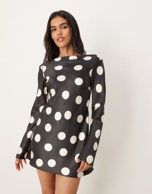 Free People Free People Tigre printed mini dress in black combo