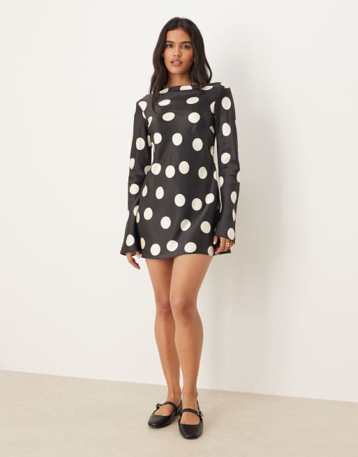 Free People Tigre printed mini dress in black combo, 3 of 4