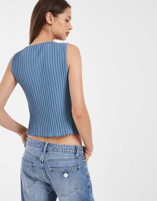 Free People - Tilly - Débardeur boutonné - Bleu océan, 4 de 4