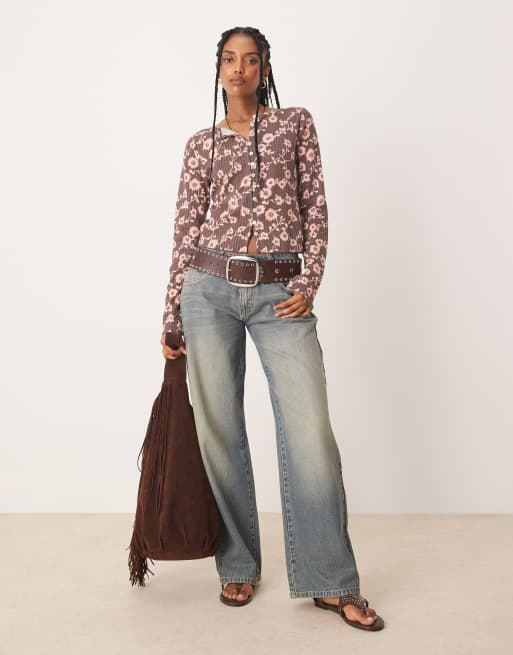 Free People tilly long sleeve printed top in french