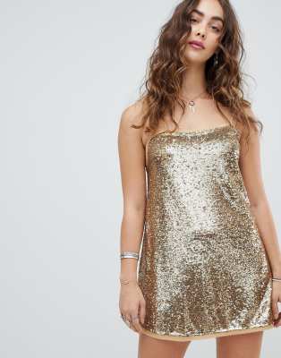 Free people 2024 gold dress