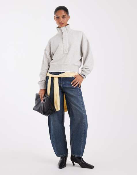 Free People timeless mock neck sweatshirt in heather grey - view 1