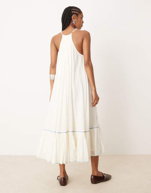 ハーリップトゥ　Tulip Cotton Blend Midi Dress beige petale / pearl white / brandy rose】Sunflower-Printed