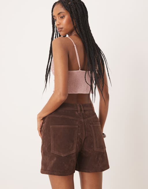 Free People Tippi faux suede shorts in chicory coffee | ASOS