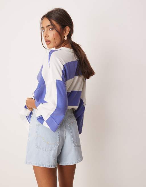 Free People tippie mid-rise denim shorts in babalon blue, 4 of 4