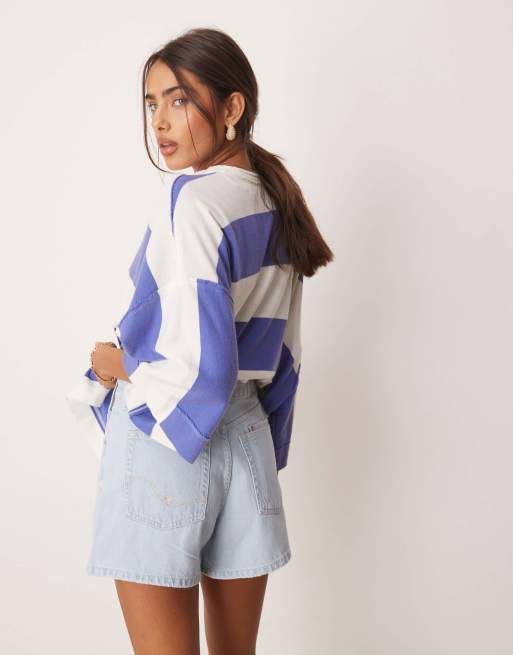 Free People tippie mid-rise denim shorts in babalon blue, 4 of 4