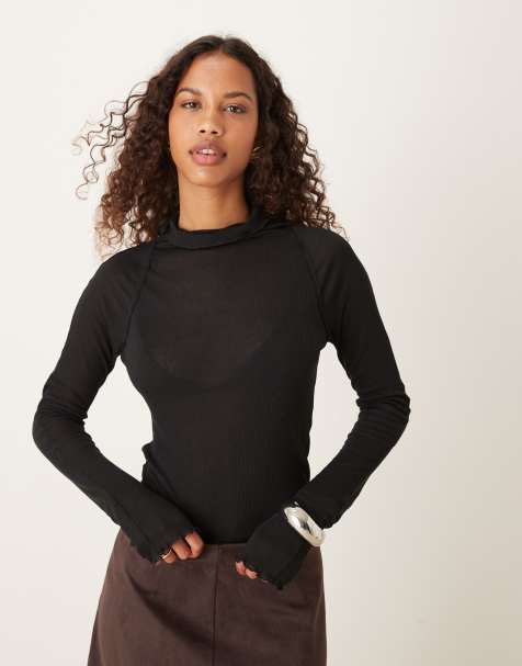 Free People - Top accollato a strati nero - view 1