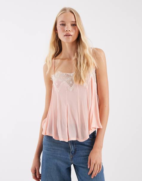 Free People - top lencero boho de encaje rosa "make me yours" - view 1