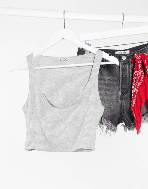 Free People top notch crop in gray