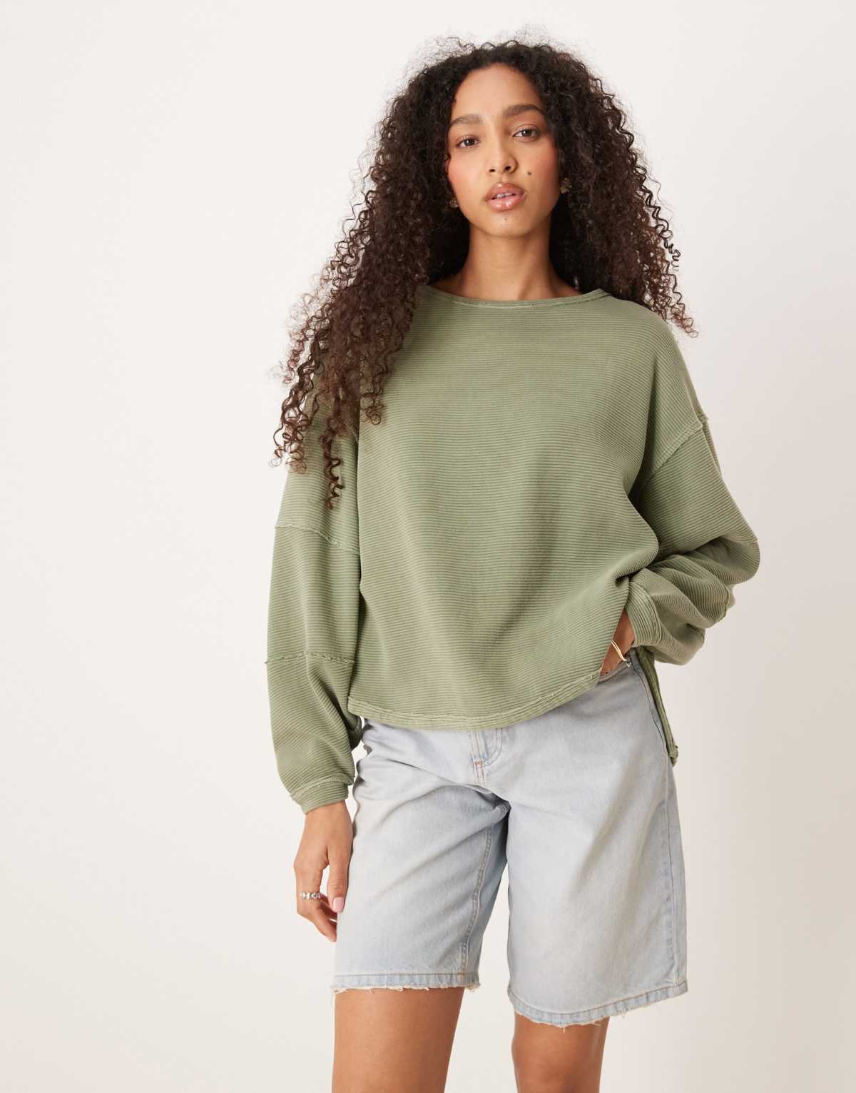 Free People total eclipse tee in oil green