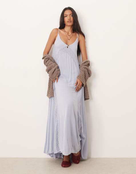 Free People trail of flowers maxi dress in cane wash