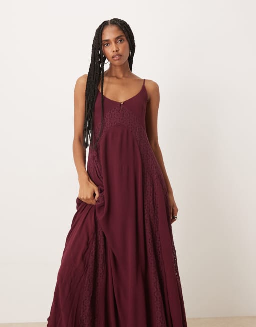 chinese dress ladies FREE PEOPLE Floral Mesh GIANNI Maxi Dress – Silver Accents