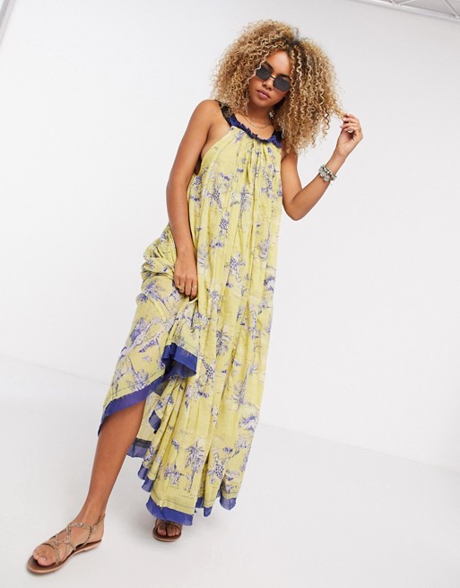 Free People Tropical Toil maxi dress in yellow