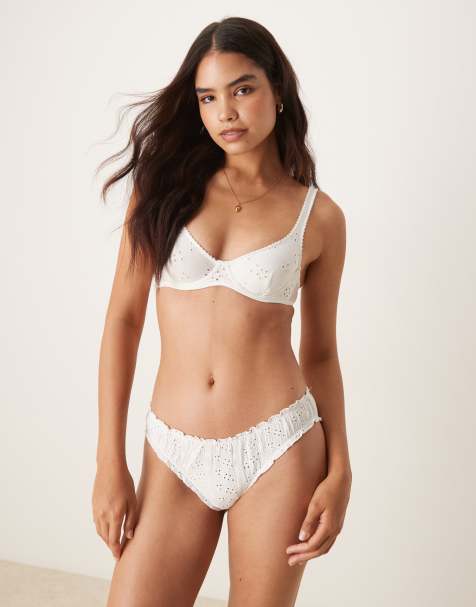 Free People underwire broderie bra in ivory - view 1