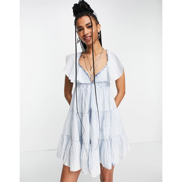 free people undone mini dress Free People Undone Mini Dress - Sea Spray Wash