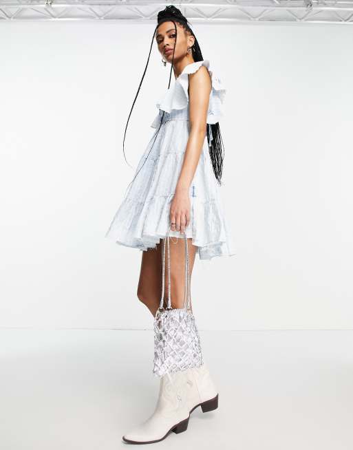 Free People Undone Mini Dress - Sea Spray Wash - Size Xs