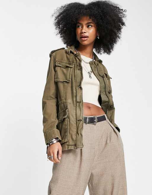 Free People utility style lightweight jacket in green ASOS