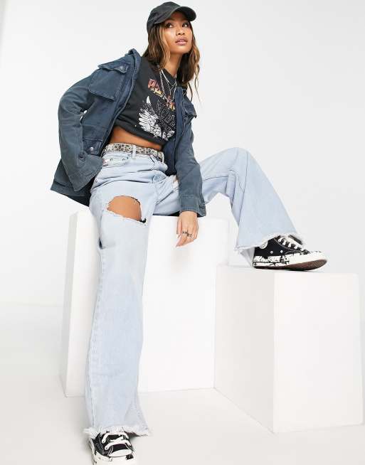 Free People utility style lightweight jacket in navy