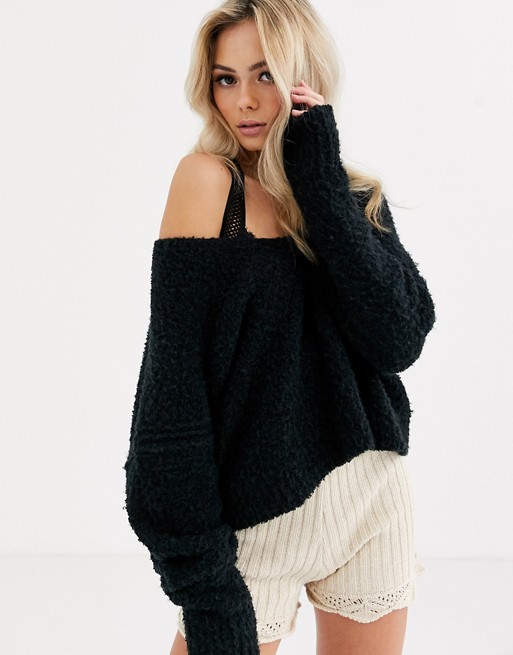 Free People v neck soft touch jumper