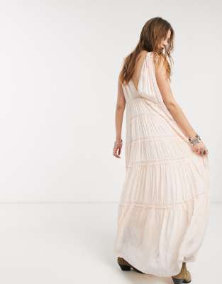 Free people peach hot sale pie midi dress