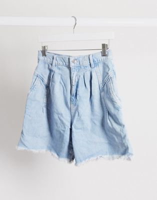 Free People Venice Culotte Short in washed denim