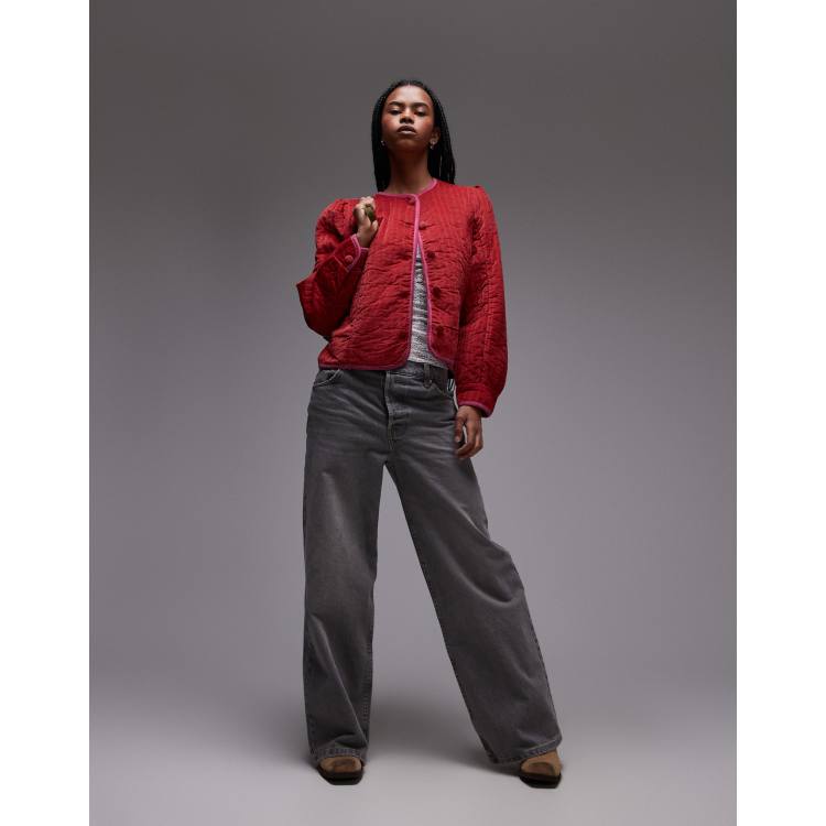 Haut / Veste Peplum Free People Taille L - Ivoire à Rayures Rouges - Neuf Avec Étiquettes