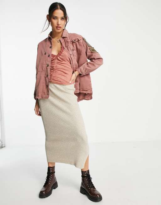 Manteau Long Coupe Droite Beige Free People Femme - 2470111-beige0