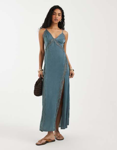 Free People - vestido lencero 'some kind of love maki' en azul - view 1