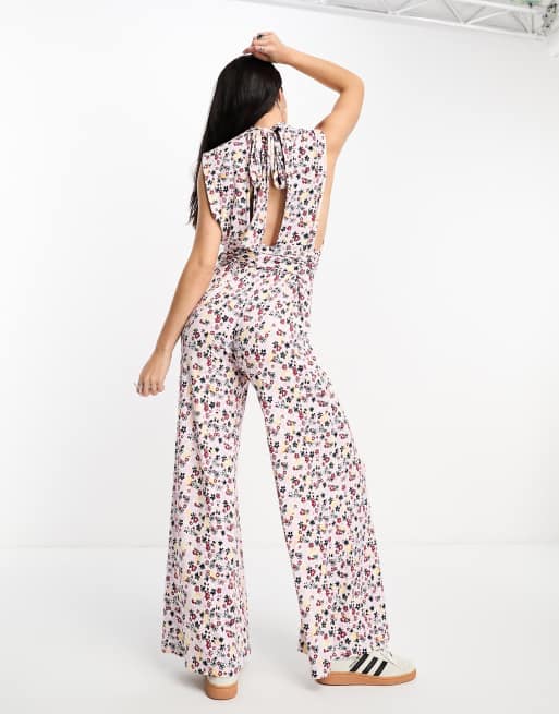 Free people leopard store jumpsuit