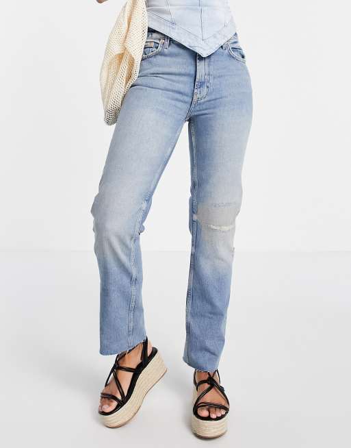 Free People Vixen straight cigarette jeans in blue