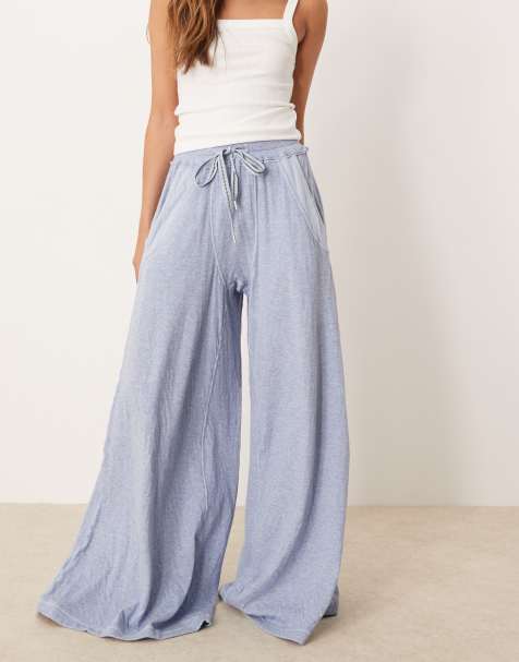 Free People Wait A Minute wide leg lounge pants in navy heather - view 1