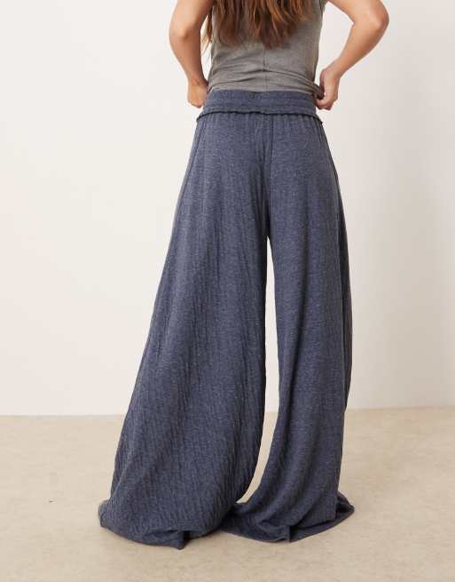 Free People Wait A Minute wide leg lounge pants in soft chambray, 5 of 5