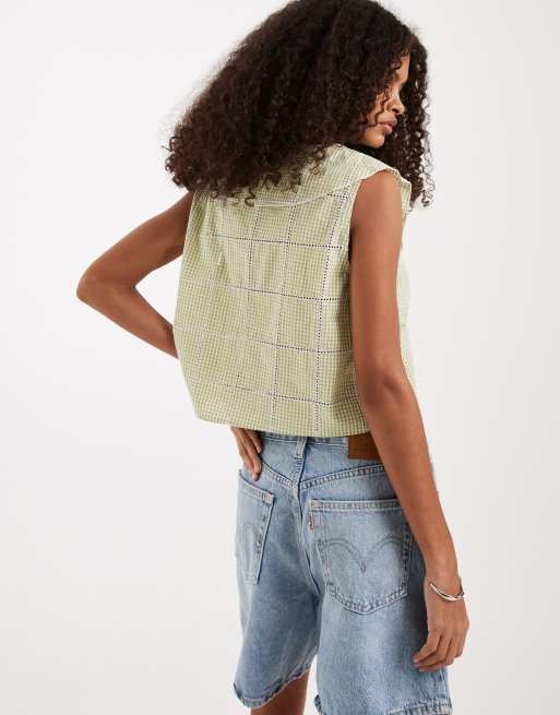 Free People waiting for me crop top in pear combo, 4 of 4