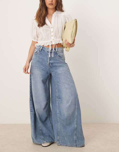 Free People Westward relaxed jeans in washed blue - view 1