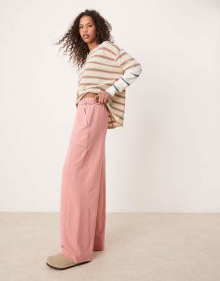Free People Wide Leg Lounge Pants In Pink