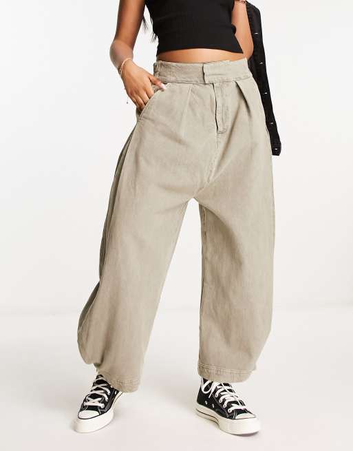 Free People utility cargo pants in washed orange