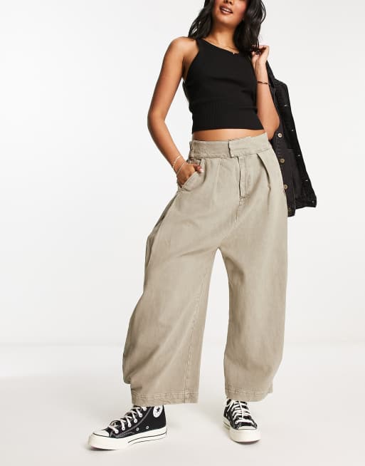 FREE PEOPLE MOVEMENT BLISSED OUT WIDE LEG PANTS - BLACK 6937