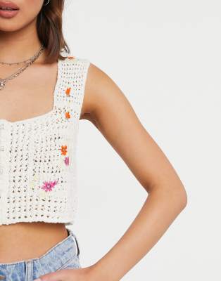 free people crochet crop top